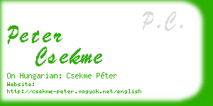 peter csekme business card